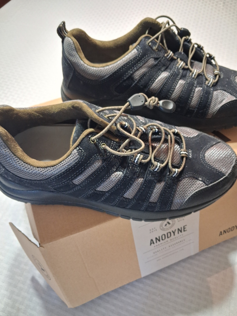 Men's Trail Walker #44 Dark Gray & Black Mesh Outdoor Sneakers